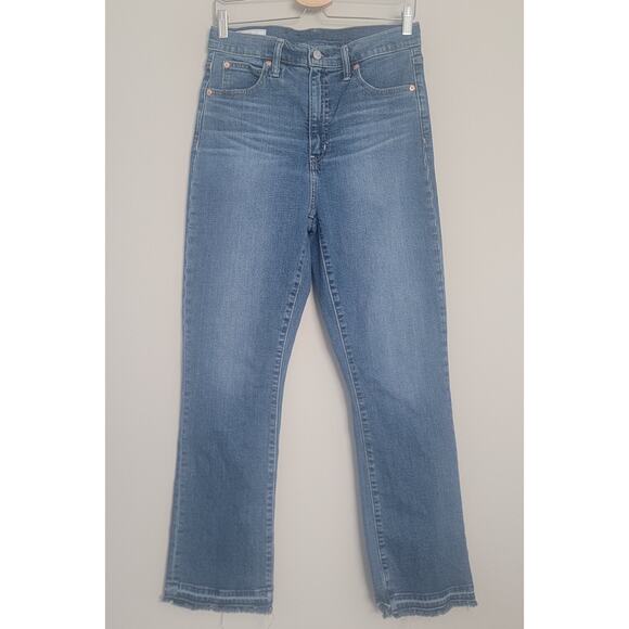 GAP Womens 30/10 Tall Kick Fit High Rise Raw Hem Jeans Medium Wash - Picture 1 of 12
